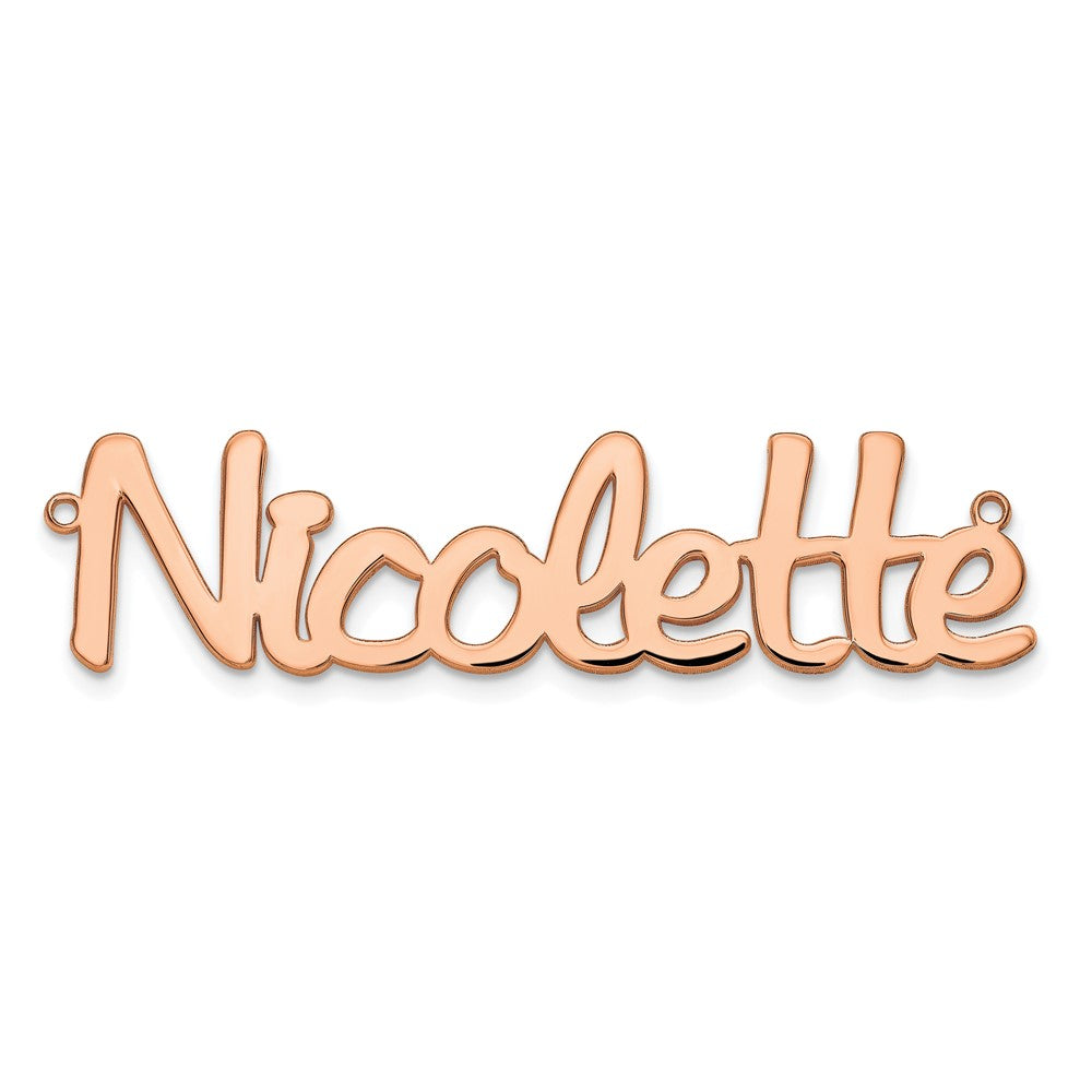 Sterling Silver/Rose-plated Polished Name Plate