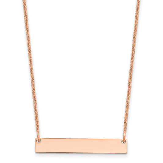 14l Rose Gold Small Blank Bar Necklace