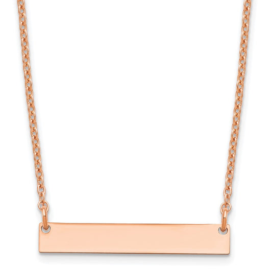 Sterling Silver/Rose-plated Small Blank Bar Necklace