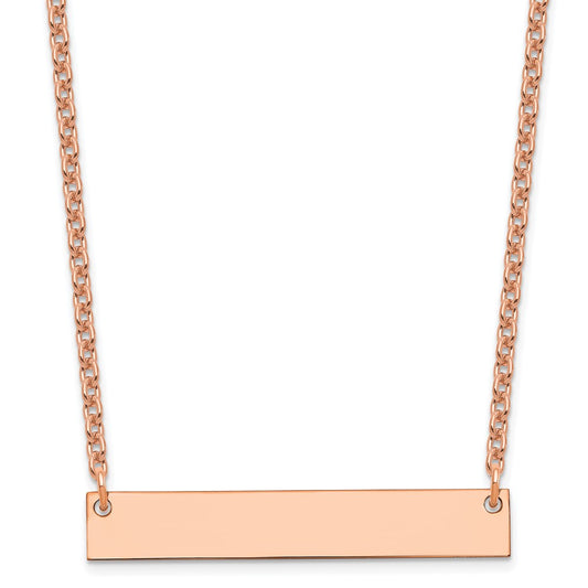 Sterling Silver/Rose-plated Medium Blank Bar Necklace