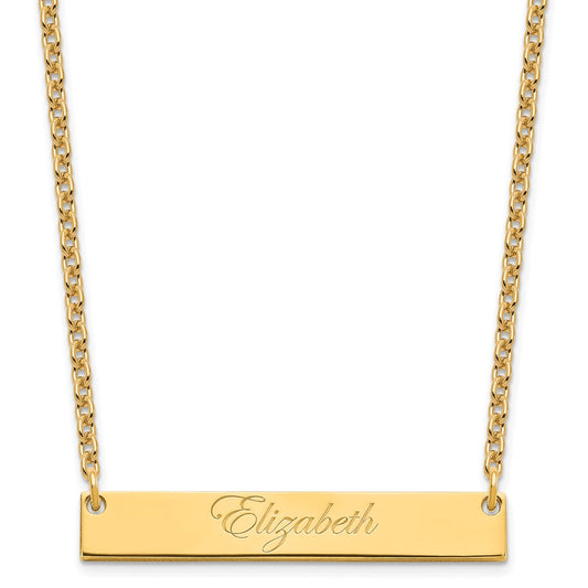 SS/Gold-plated Medium EDWARDIAN SCRIPT Bar Necklace