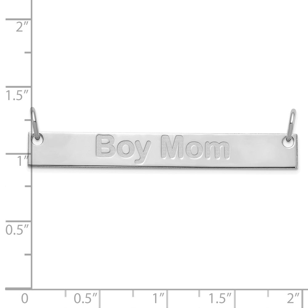 14k White Gold Large Capitalized ARIAL ROUNDED Bar Necklace