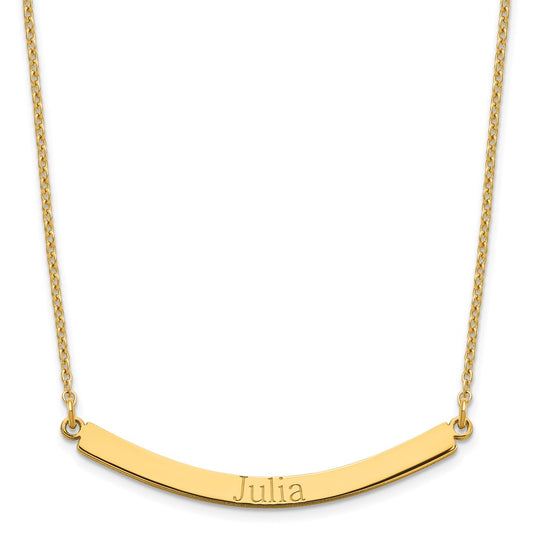 Sterling Silver/Gold-plated Curved Bar Necklace