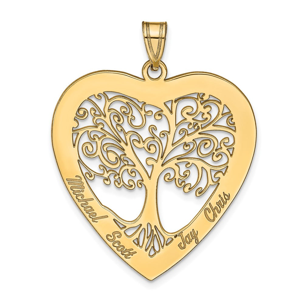 14KY Heart Family Tree Pendant