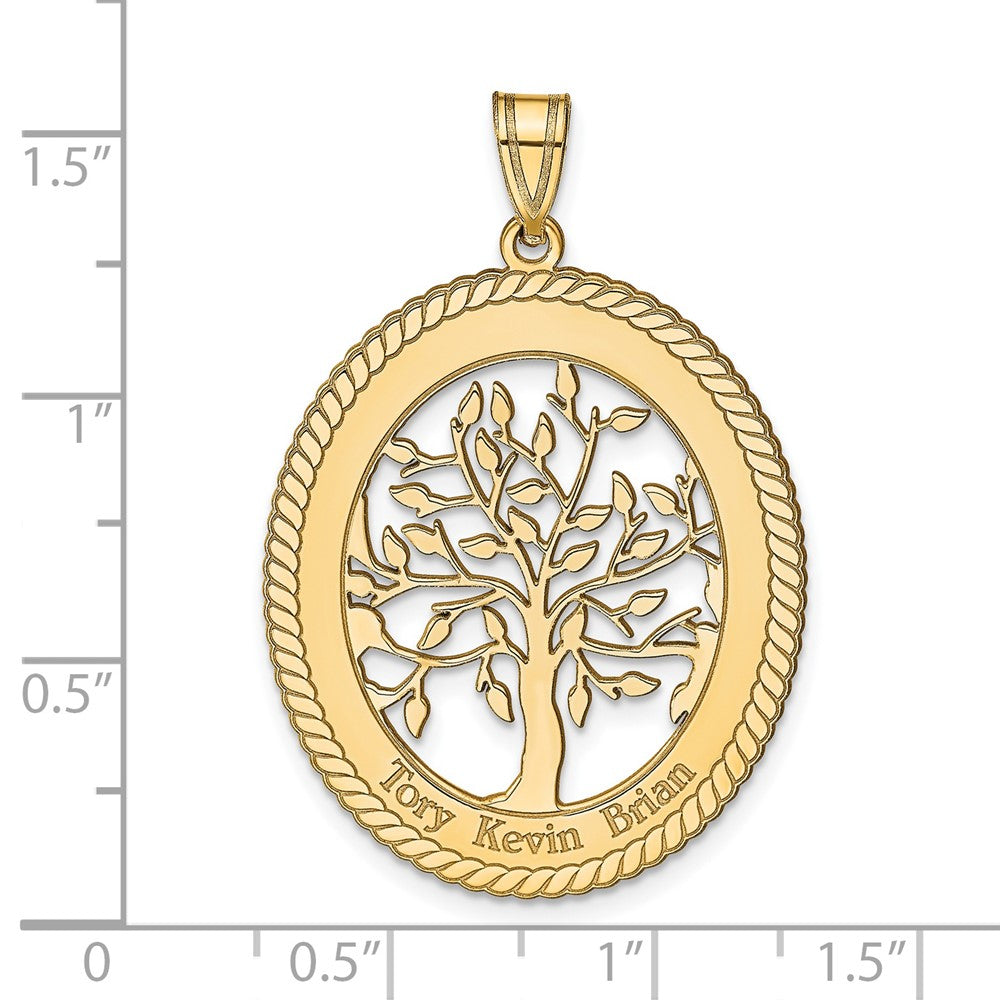 14KY Oval Family Tree Pendant
