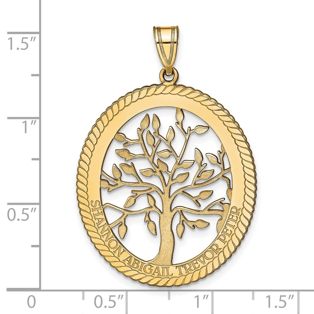 14KY Oval Family Tree Pendant