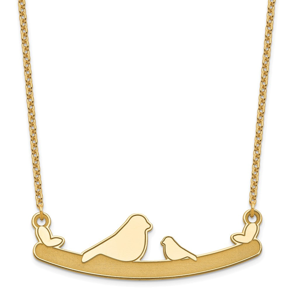 14k Rose Gold Mom and Bird Necklace