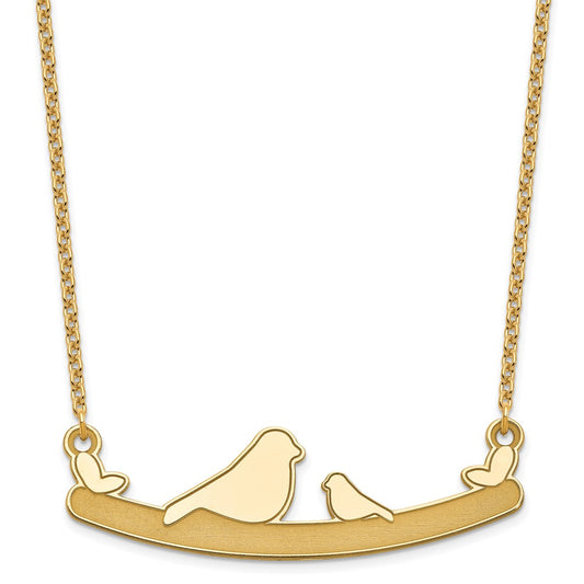 14k Rose Gold Mom and Bird Necklace
