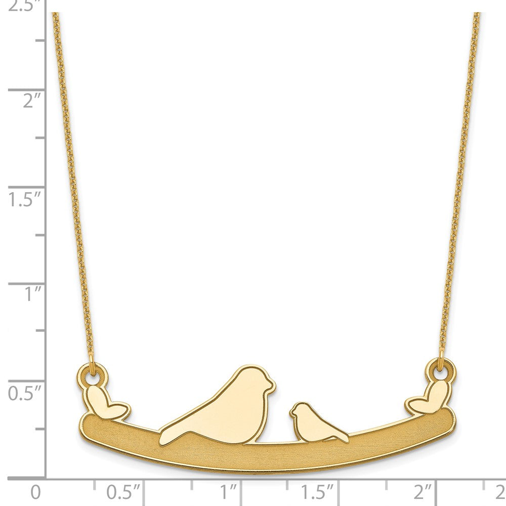 14k Yellow Gold Mom and Bird Necklace