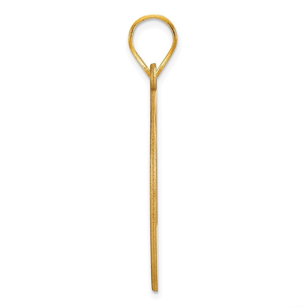 10k Yellow Gold Brushed I LOVE YOU TO THEMOON Pendant