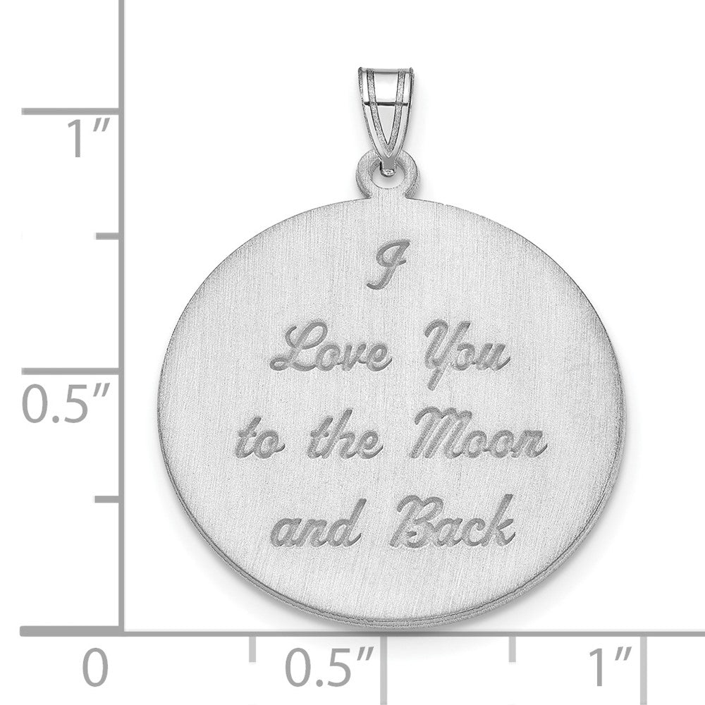 10k White Gold Brushed I LOVE YOU TO THE MOON  Pendant