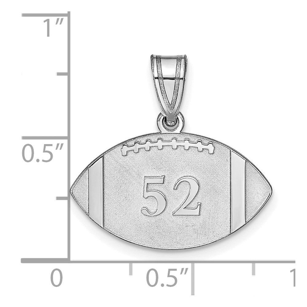 10k White Gold  Personalized Football Pendant