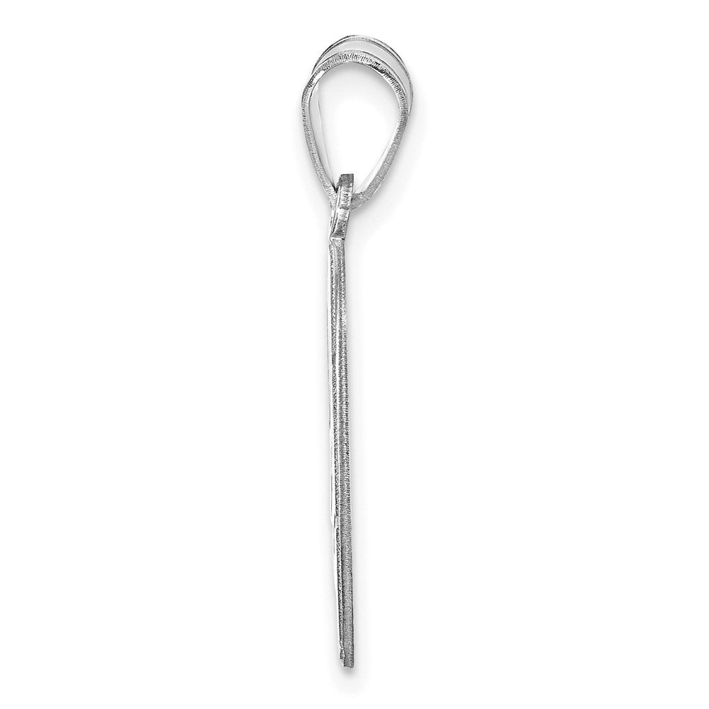 10k White Gold Personalized Basketball Pendant