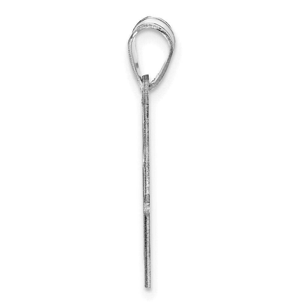 10k White Gold Personalized Ice Skate Pendant