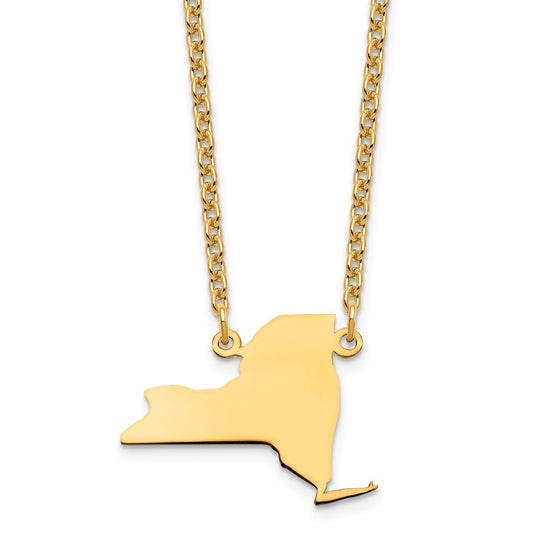 Sterling Silver/Gold-plated New York State Necklace