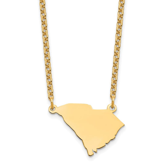 Sterling Silver/Gold-plated South Carolina State Necklace