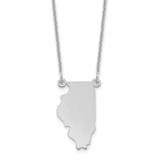 14KW Illinois State Necklace