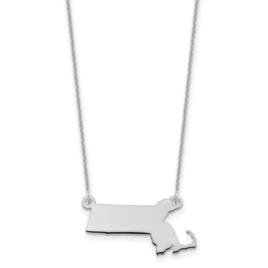 14KW Massachusetts State Necklace