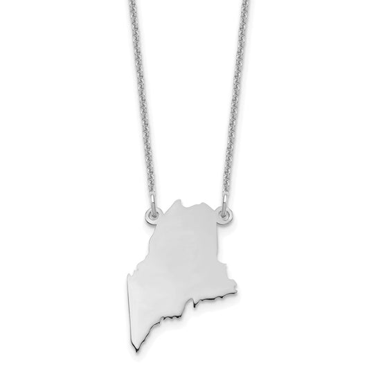 14KW Maine State Necklace