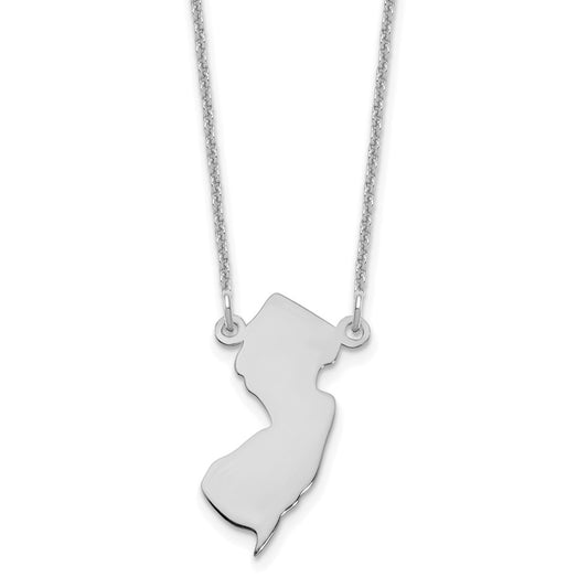 14KW New Jersey State Necklace