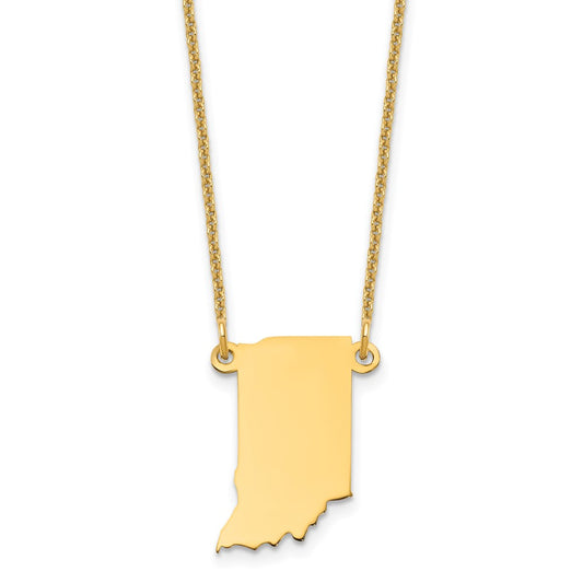 14KY Indiana State Necklace