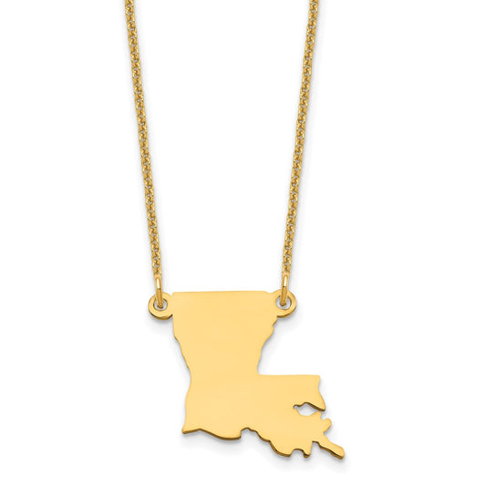 14KY Louisiana State Necklace