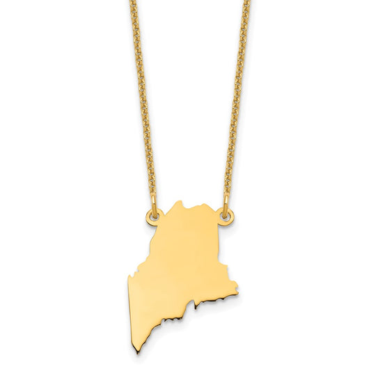 14KY Maine State Necklace