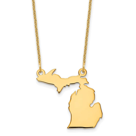 14KY Michigan State Necklace