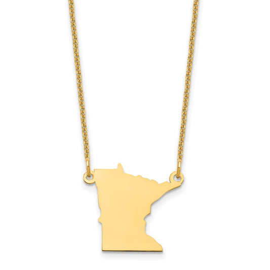 14KY Minnesota State Necklace