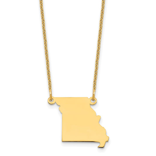 14KY Missouri State Necklace
