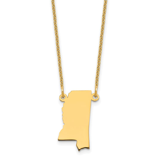 14KY Mississippi State Necklace