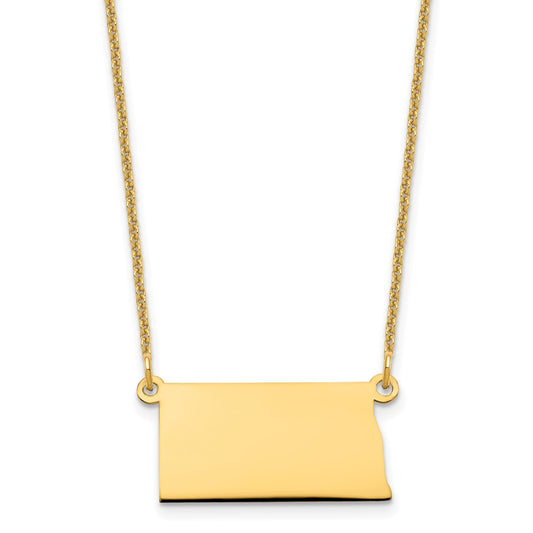 14KY North Dakota State Necklace