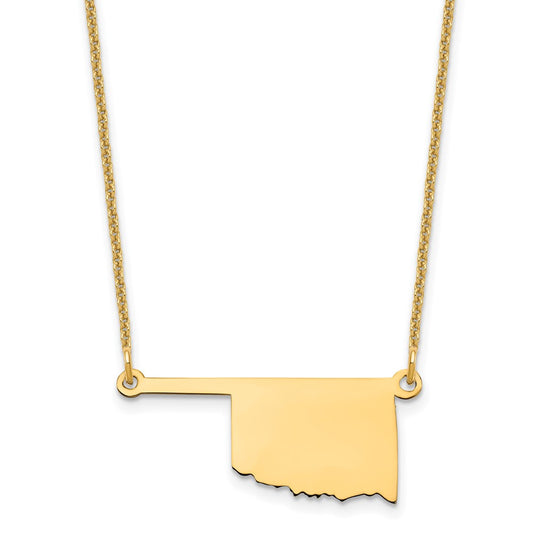 14KY Oklahoma State Necklace