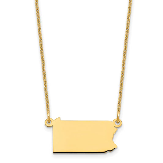 14KY Pennsylvania State Necklace
