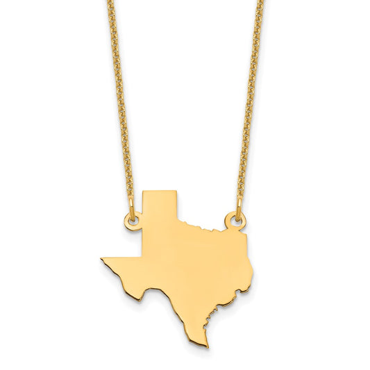 14KY Texas State Necklace