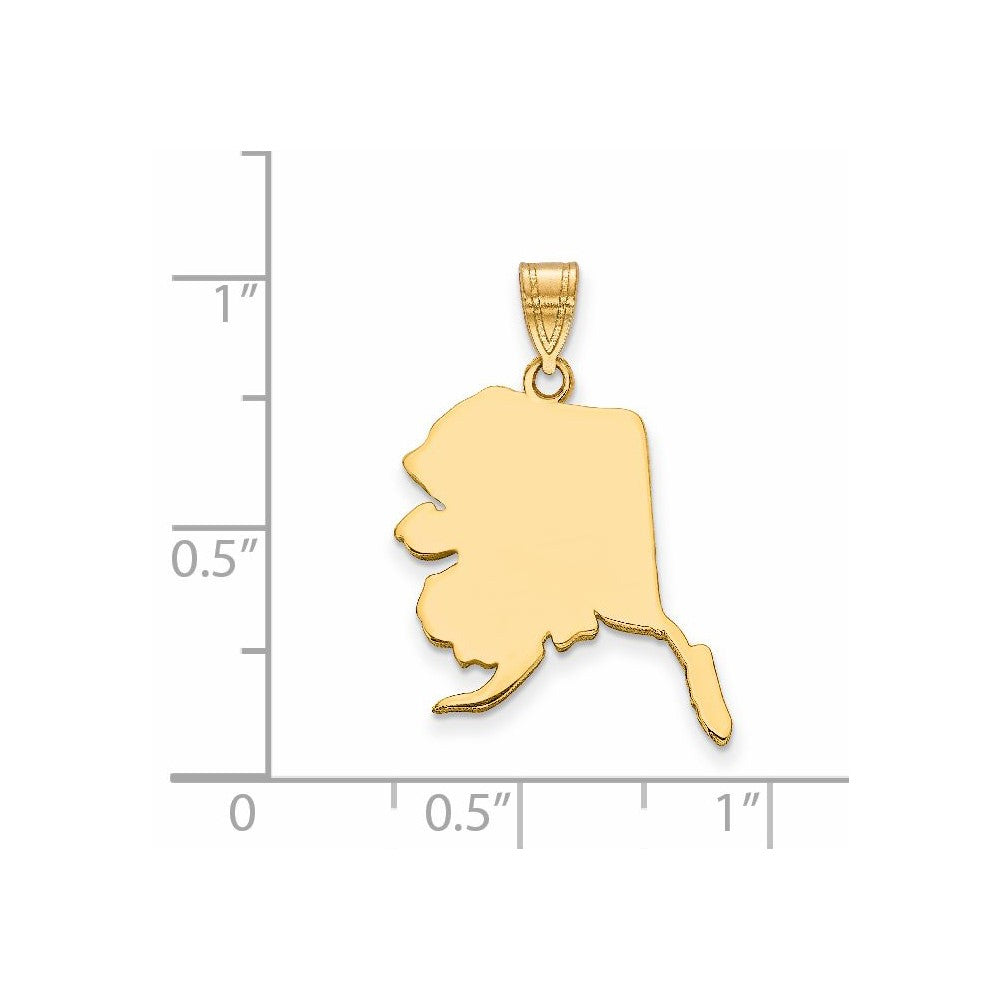 14KY Alaska State Pendant
