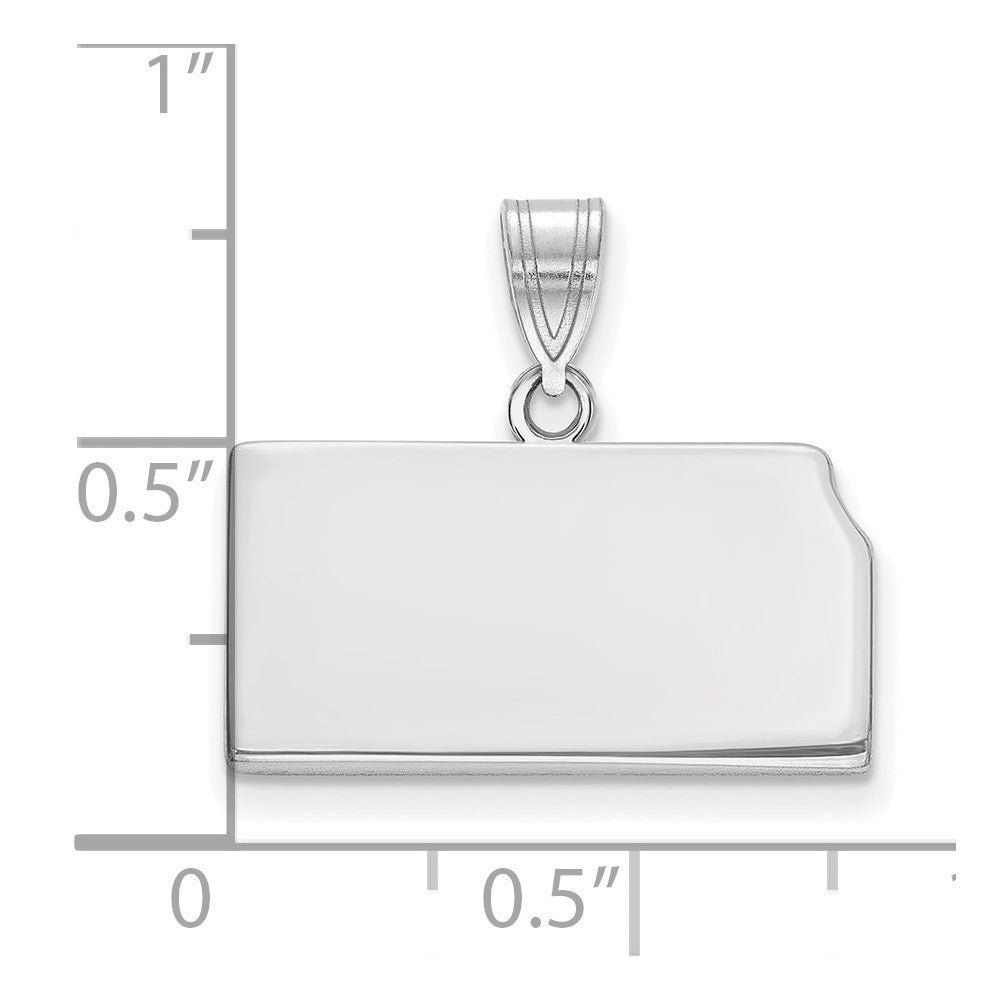 Sterling Silver/Rhodium-plated Kansas State Pendant