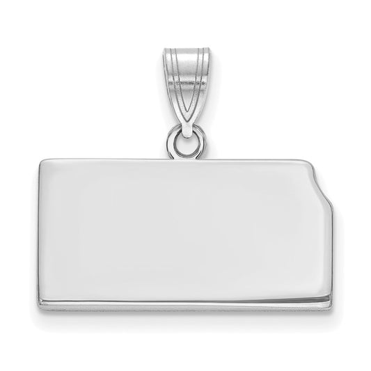 Sterling Silver/Rhodium-plated Kansas State Pendant