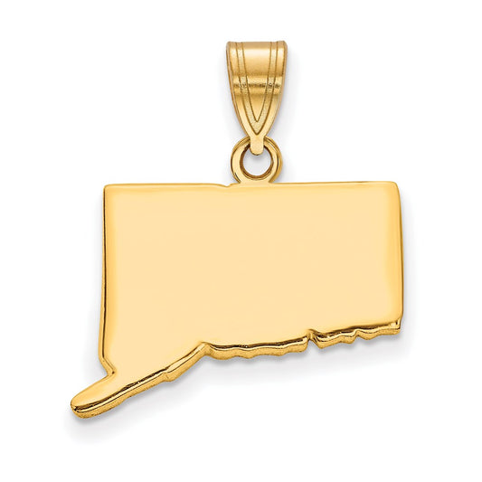 Sterling Silver/Gold-plated Connecticut State Pendant