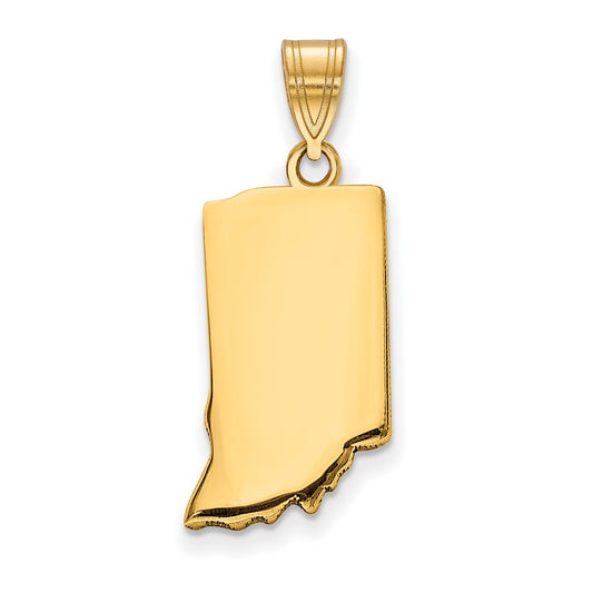 Sterling Silver/Gold-plated Indiana State Pendant