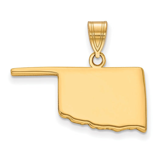 Sterling Silver/Gold-plated Oklahoma State Pendant