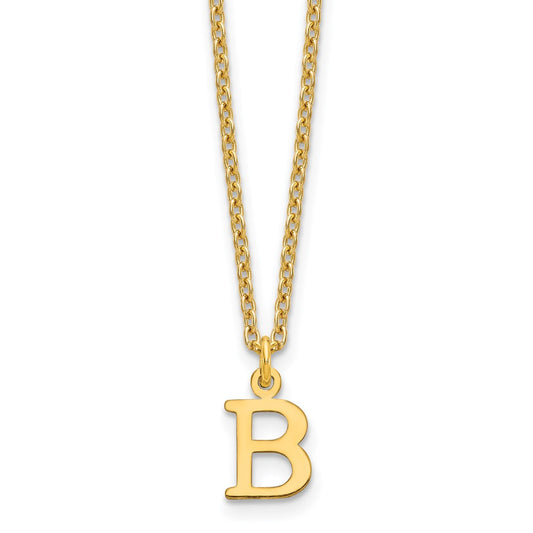 Sterling Silver Gold-plated Cutout Letter B Initial Necklace