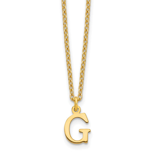Sterling Silver Gold-plated Cutout Letter G Initial Necklace