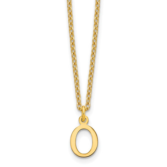 Sterling Silver Gold-plated Cutout Letter O Initial Necklace