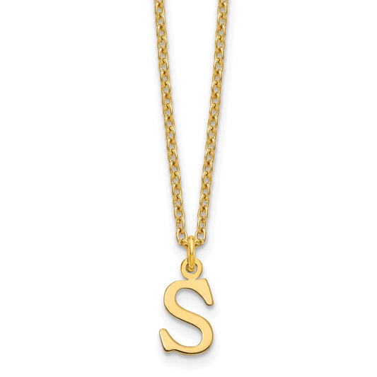 Sterling Silver Gold-plated Cutout Letter S Initial Necklace