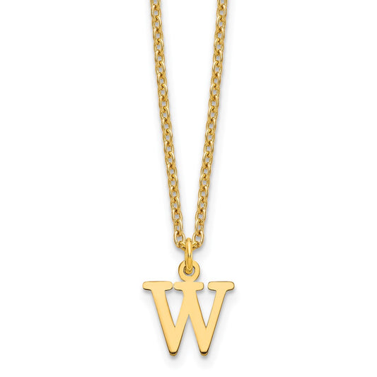 Sterling Silver Gold-plated Cutout Letter W Initial Necklace