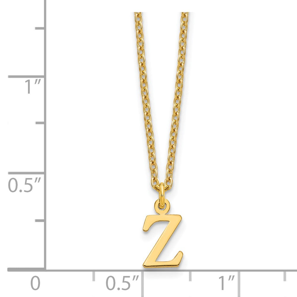Sterling Silver Gold-plated Cutout Letter Z Initial Necklace