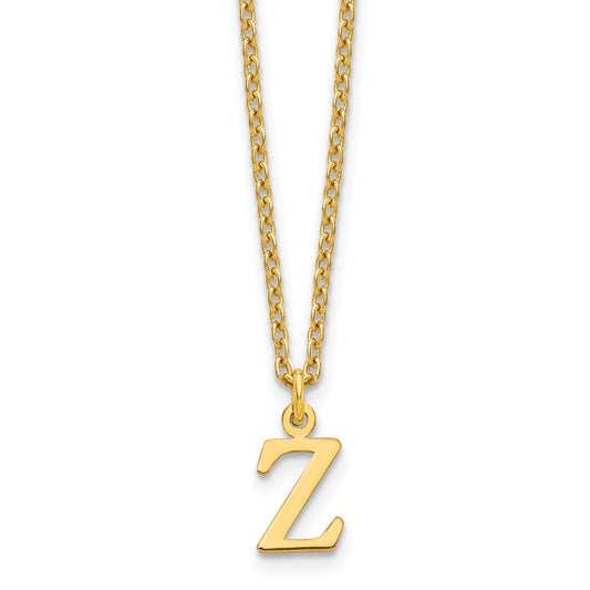 Sterling Silver Gold-plated Cutout Letter Z Initial Necklace