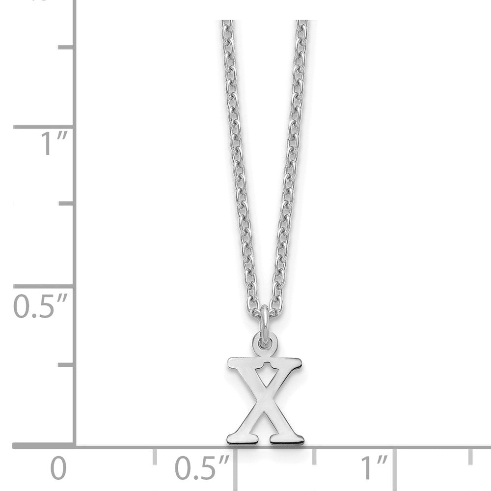 Sterling Silver Rhodium-plated Cutout Letter X Initial Necklace