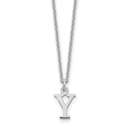14KW Cutout Letter Y Initial Necklace
